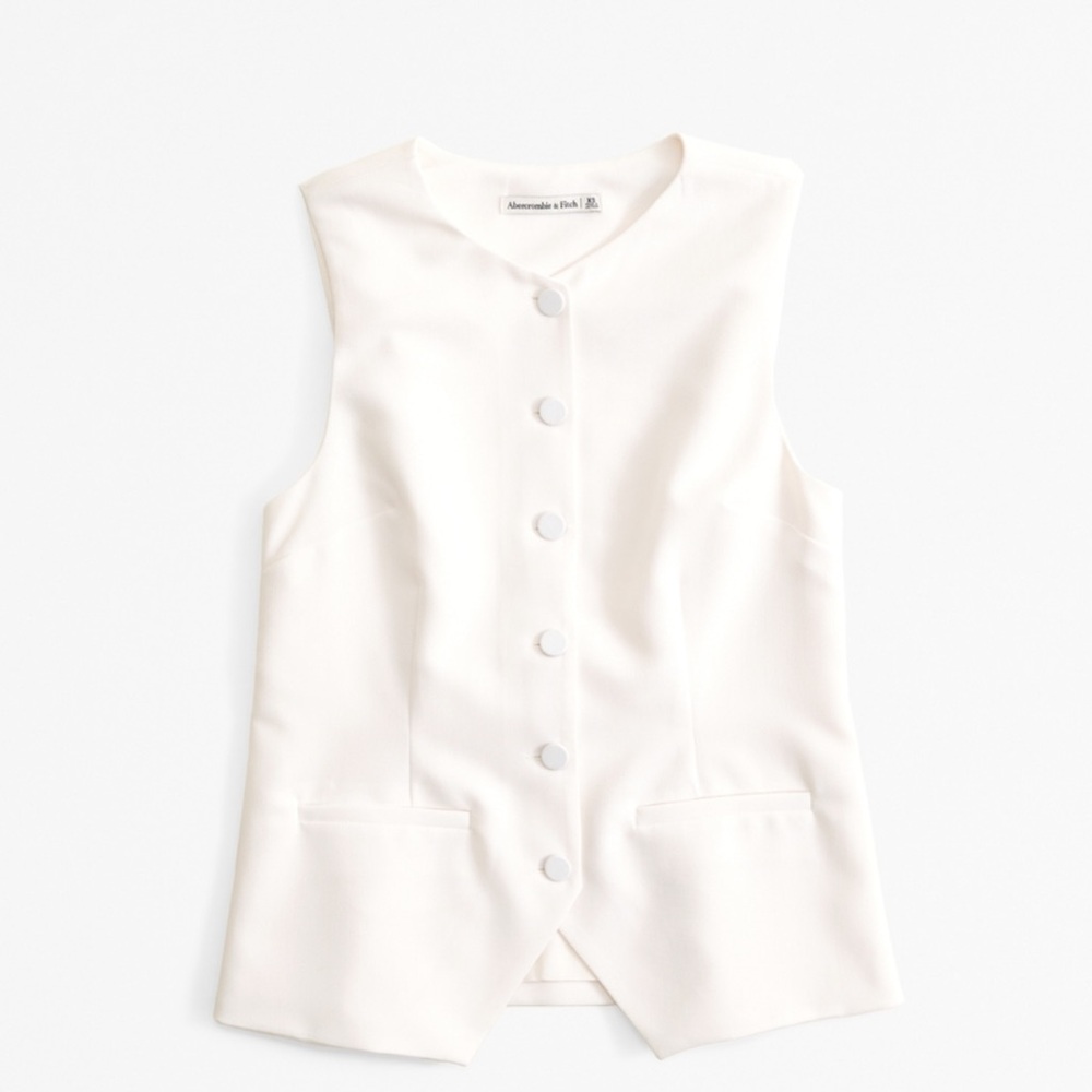 Abercrombie & Fitch Mara Button-Through Vest Yellow